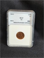 1948-S LINCOLN CENT MS 67 RED (NNC)