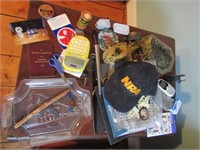 CONTENTS ON TOP - NRA HAT, GLASS DISHES,  SMALL