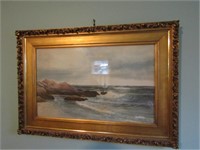 FRAMED PICTURE - SEA SCAPE (GILDED EDGE FRAME)