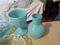 GROUP GLASSWARE - BLUE AND BLUE/GREEN