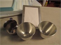 TIFFANY & CO PEWTER CUPS AND PICTURE FRAME AND