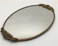 Oval Mirror With Brass Frame