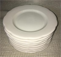 F4) Set of 8 stoneware plates.Great for decorating