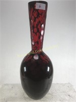Vintage Ruby Red Vase Thumb Print 16" Tall