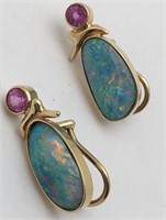 14k Gold And Opal Earrings