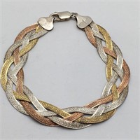 Sterling Silver Italian Braided Bracelet