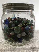Jar With Assorted Marbles Includes Clay/Shooters