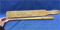 Adirondack small wood bat & old wood paddle