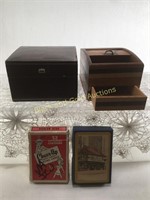 Vintage Wood trinket Box Japan Roll Top Box