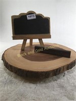 Wood Slab Decor, Chaulk Board, Home Sign