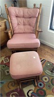 Glider Rocking Chair and Ottoman note stain u