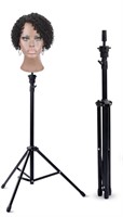 Metal tripod wig stand for hair stylists