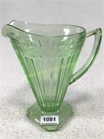 Green Depression Glass Pitcher