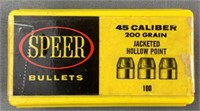 Speer Bullets 100 Rnds JHP 45cal