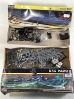 (2) Ship Model Kits, U.S.S. Ward & U.S.S. Ramsey