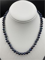 Japanese Akoya Black Pearl Necklace/Earring Set