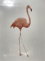 Framed geometric flamingo wall art