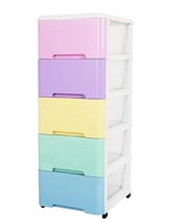 Colorful 5 drawer storage cabinet