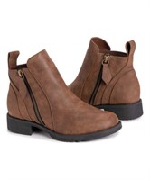 NEW (no box) Brown Side-Zip Bethany Ankle Boot 9.5