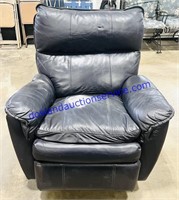 Blue Faux Leather Recliner