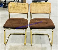 Pair of Matching Padded Dining Chairs