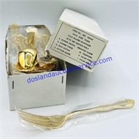 50 Piece Gold Plated Flatware
