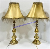 Pair of Matching Gold Colored Lamps (30”)