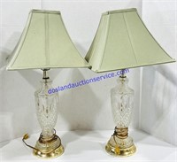 Pair of Matching Glass Base Lamps (30”)