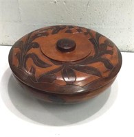 Large Hand Carved Wood Bowl Q8B