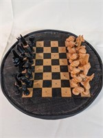Hand Carved Chess with African inspired pieces