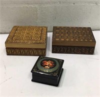 3 Ornate Trinket Boxes Q10C