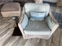 2 Matching Wicker/Rattan Chairs, Side Table