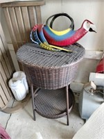 Woven Planter Stand with Tin Planter Bucket