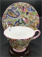 Shelley Blue Paisley chintz cup & saucer