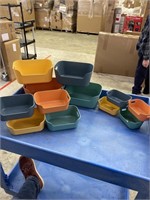 New set of 12 colorful storage bins. 4 of each