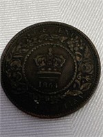 1864 Nova Scotia one cent coin