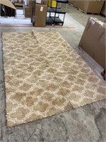 New 9x6 foot shaggy soft area rug beige and white