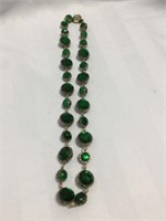 Vintage West Germany green & gold necklace