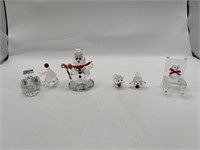 Lot of 6 miniature crystal figurines
