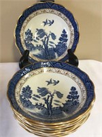 8 Antique Booths "Real Old Willow" 6.25" bowls