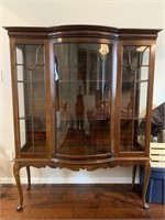 Gorgeous Vintage Bowed Glass China Cabinet