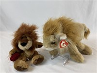 Lot of two stuffed lions-TY and Russ manufacturers