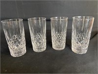 Lot of 4 Waterford Lismore 5 3/4 tall highballs