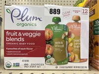 Plum organics fruit & veggie blends 12 pouches