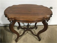 Antique turtle top mahogany parlor stand