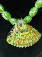 Vintage green ladies stone necklace
