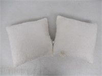 (2) Decorative Throw Pillow, 14" x 14", White