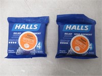 (2) "As Is" 4-Pk of 9 HALLS Regular Cough Drops