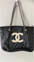Large Chanel Tote Bag Silver Chain
