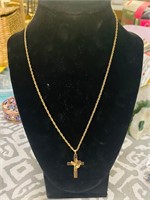 Vintage 12 k gold necklace & cross